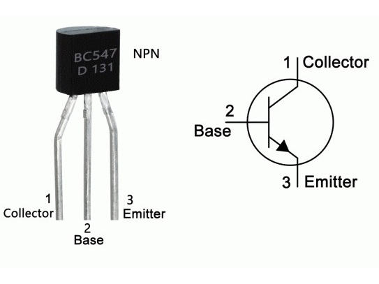 BC547 Transistor pinout